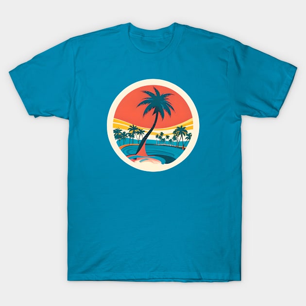 Summer Vibes - Psychedelic Palms T-Shirt by J44IART